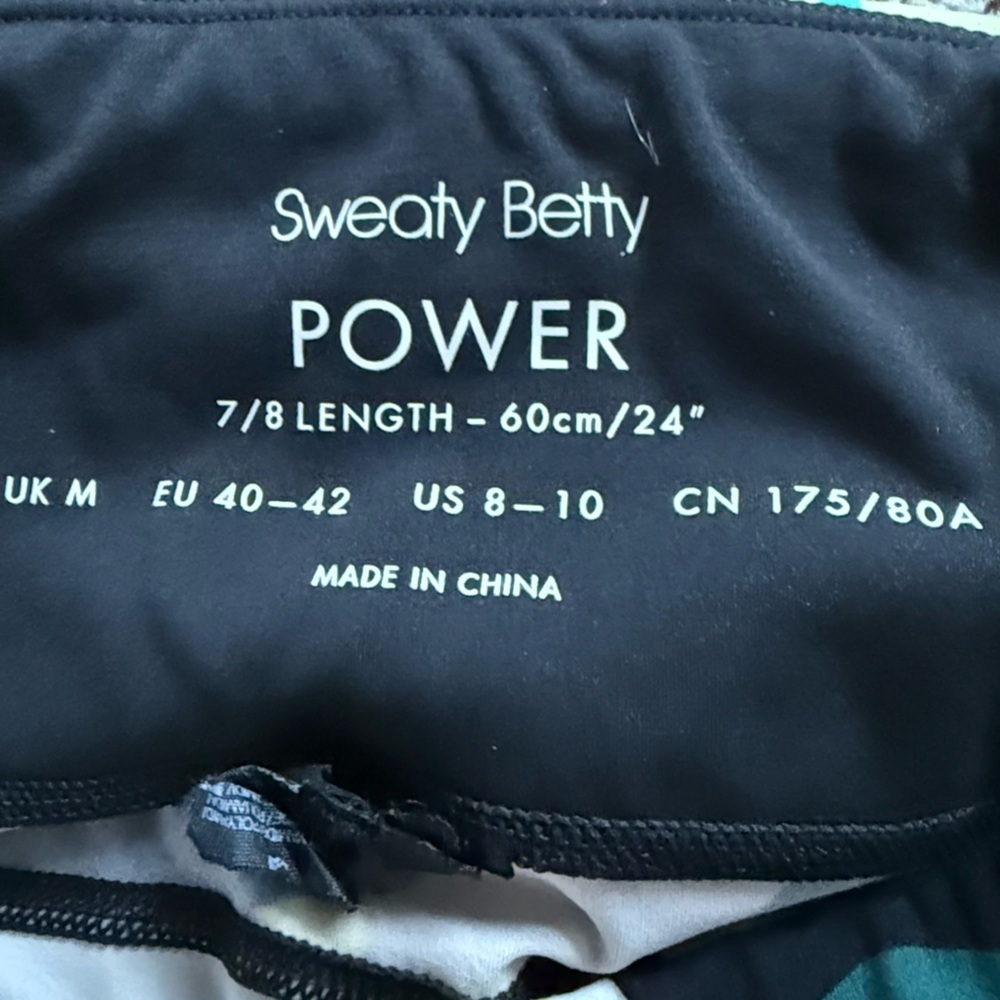 Sweaty Betty Power 7/8 Workout Leggings Green Camo Figure Casual Women’s 8-10 - Picture 11 of 11